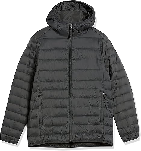 Vista 9 de Tienda Essentials Men's Lightweight Water-Resistant Packable Hooded Puffer Jacket