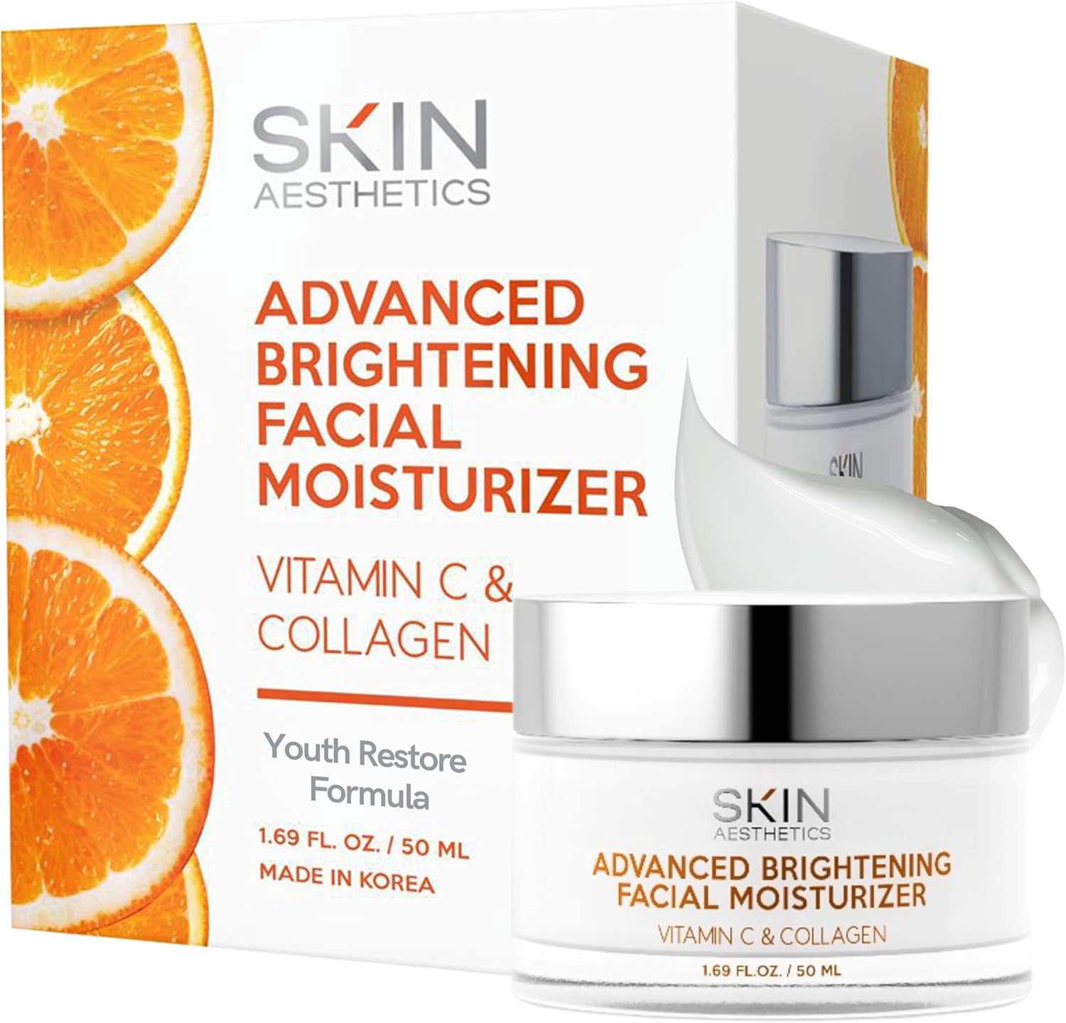 Vitamin C & Collagen Face Moisturizer – Anti-Aging, Hydrating, Fine Lines & Wrinkles, Brightening – Dermatologist Tested Korean Skincare – Clean Beauty, Cruelty-Free – 1.69 oz