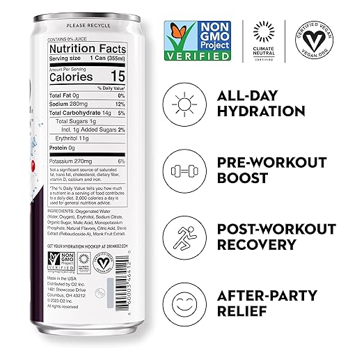 Miniatura 3 de O2 Bebida deportiva oxigenada de recuperación  120% más de electrolitos que las bebidas deportivas estándar  Paquete variado  Bebida de electrolitos