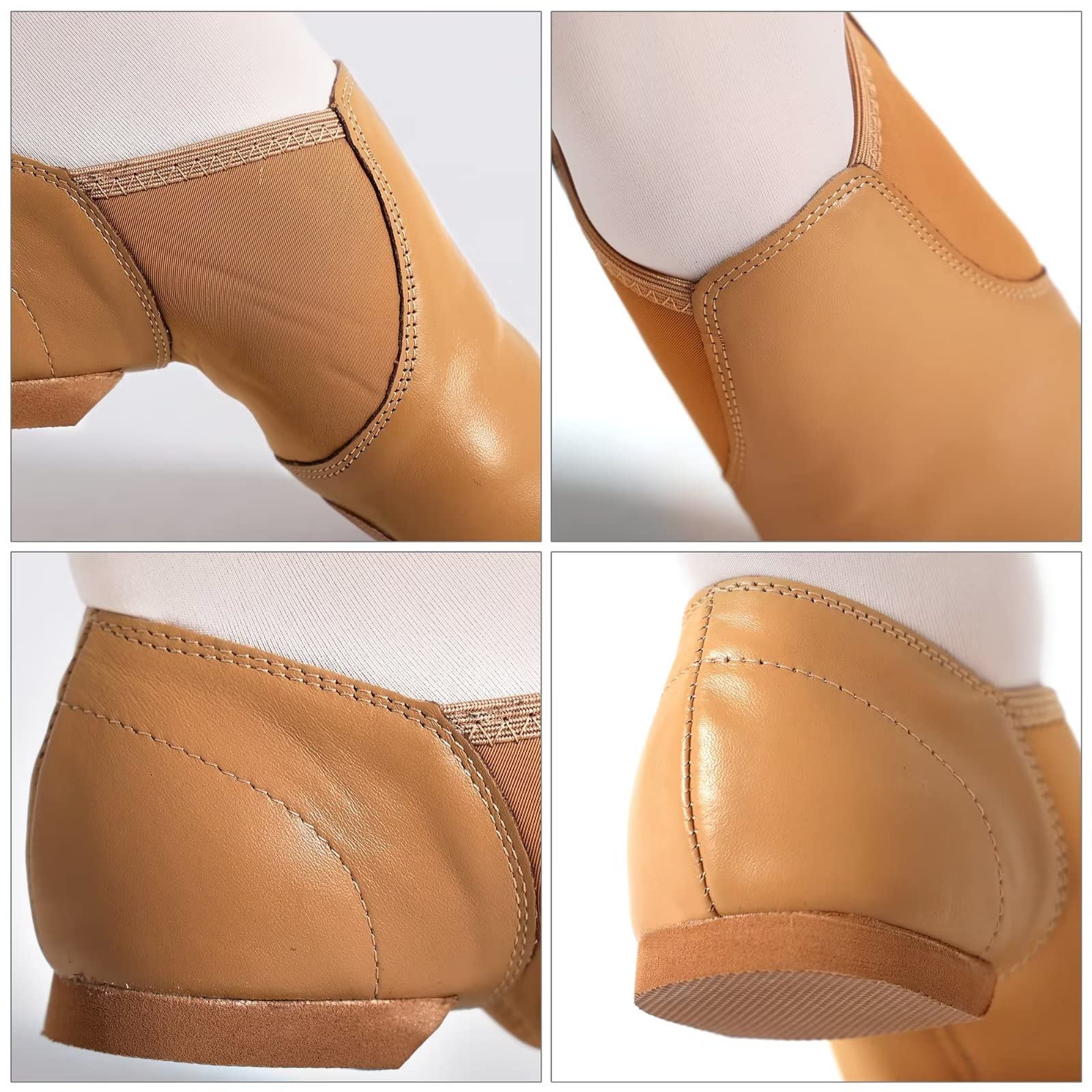 Zapatillas de Jazz Cuero Genuino Suela Partida Zapatos de Danza Modern Jazz para Mujer Hombre