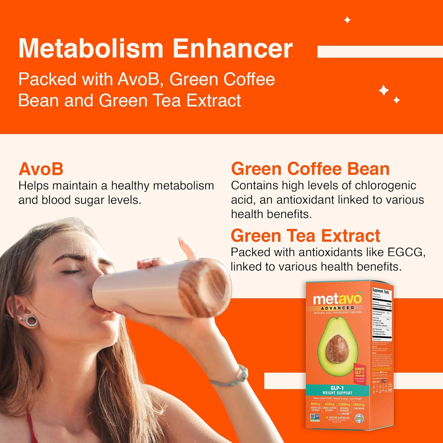 Metavo Advanced Weight Support – Natural Diet Supplements Wi...