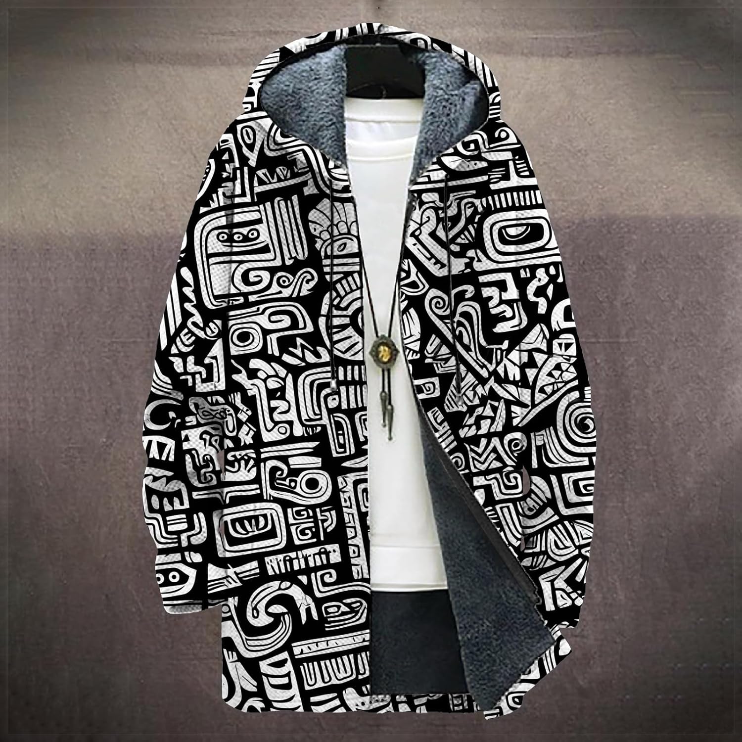 Mens Zip Up Hooded Cardigan Long Sleeve Sweater Winter Plus Size Hoodie with Pockets - Image 2