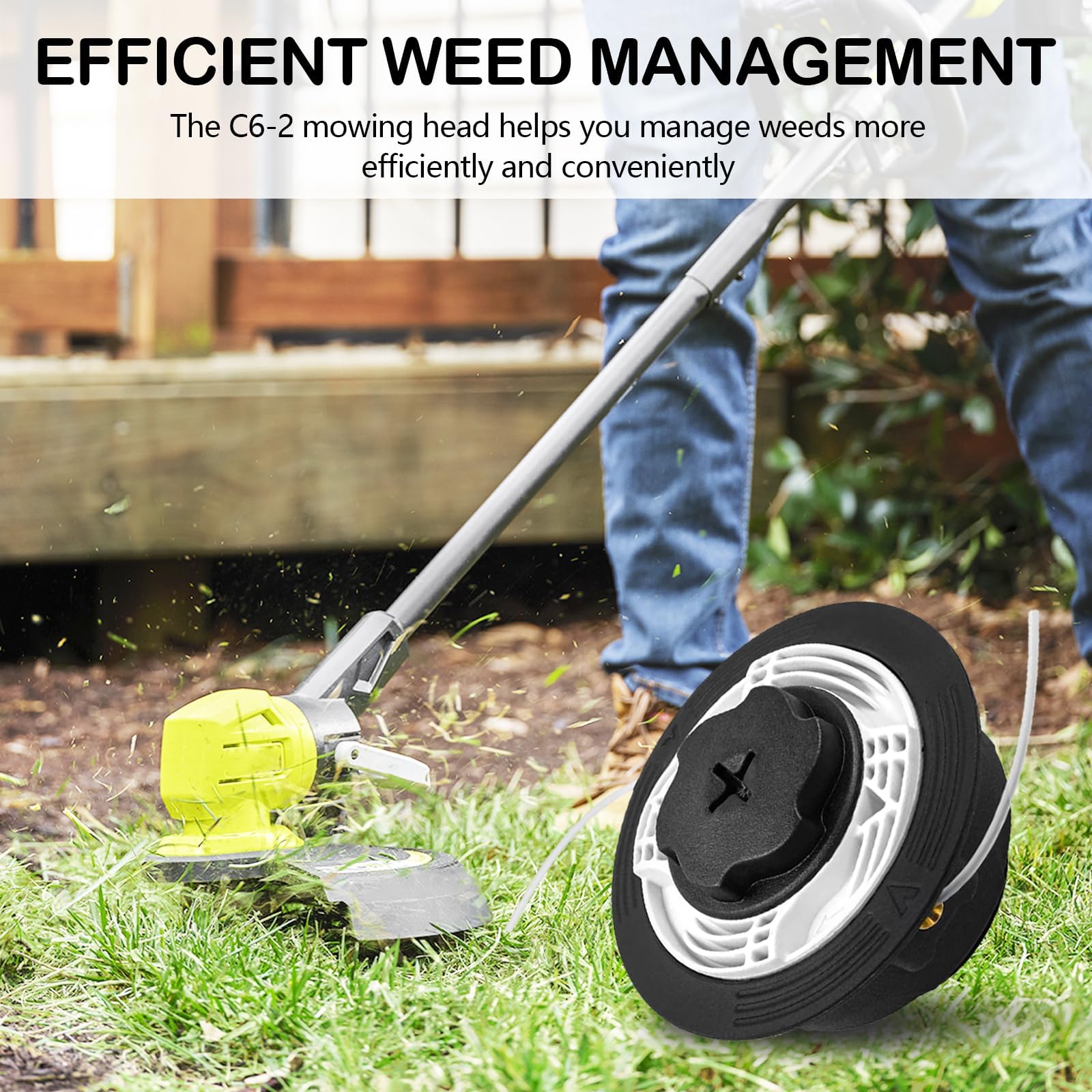 4 Stück Autocut C6-2 Mähkopf für Stihl Motorsense, Fadenkopf mit Tippautomatik Mähkopf Fadenkopf Rasentrimmer Kopf Fadenspule für Stihl Trimmer FS38, FS40, FS45, FS46, FS50, FSE60, FSE71, FSE81 (4)