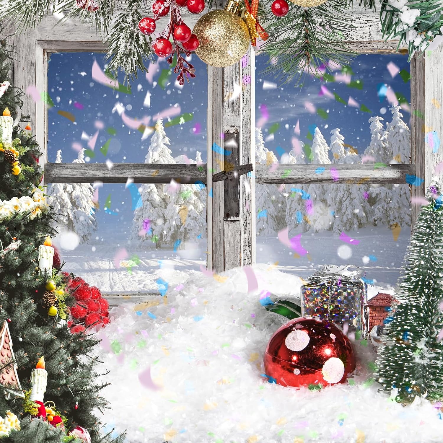 5.3 Ounce Fake Snow Decor, Glittery Artificial Snow Decorations, Suitable for Craft Making, Holiday Decoration, Christmas Party