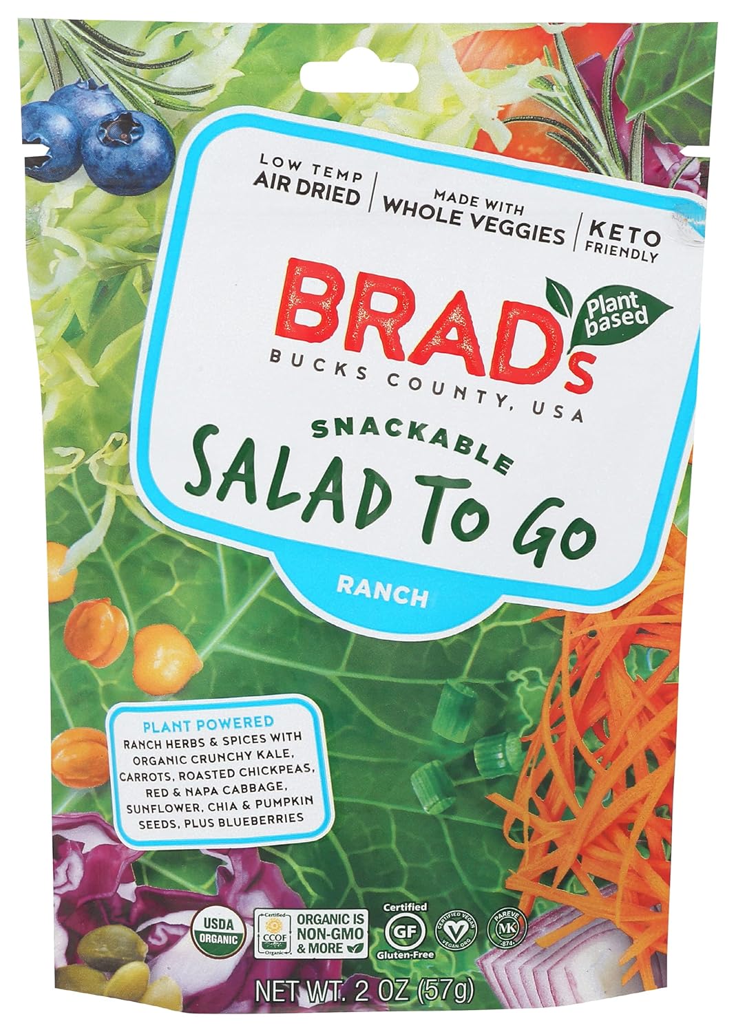 Amazon.com: Brad's Raw Organic Ranch Salad To Go, 2 OZ : Grocery ...