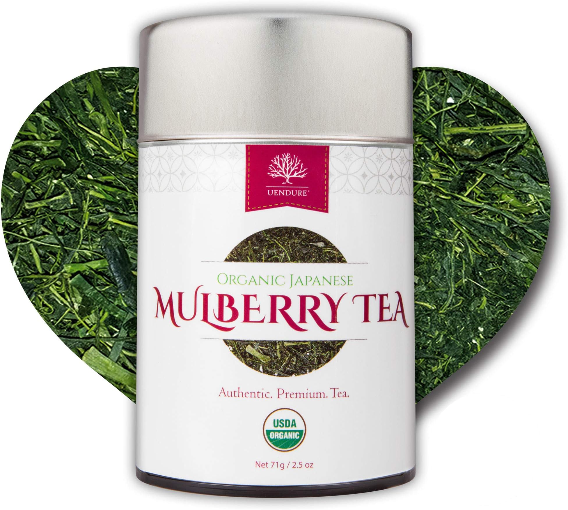 Mulberry Loose Leaf Herbal Tea - 100% USDA Certified Organic | Authentic Japanese Premium Tea | SuperFood | Caffeine Free | Great Nighttime Tea | Vitamins & Minerals | Vegan Friendly | Recyclable Tin
