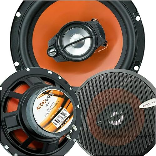Audiobank 2 altavoces coaxiales estéreo AB674 de 6.5 pulgadas, 600 vatios, manejo de potencia máxima, 3 vías, serie G, audio para automóvil, con disponible en Yaxa Colombia