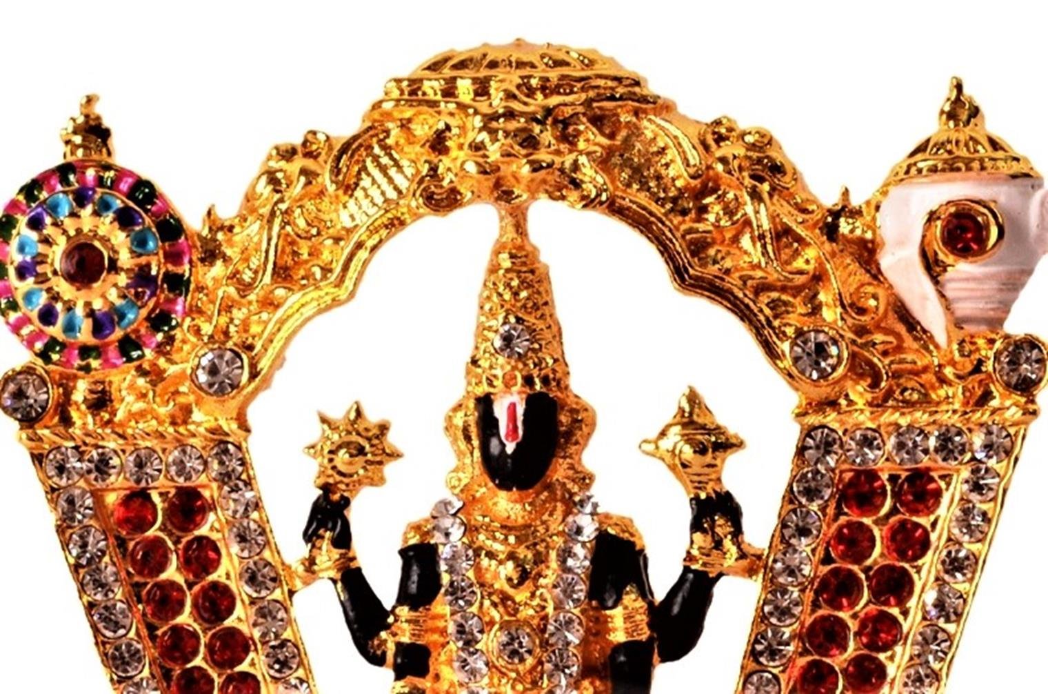Purpledip Metal Statue Tirupathi Balaji Venkateswara Idol for Car Dashboard, Shop Counter Or Office Table (11199) 1