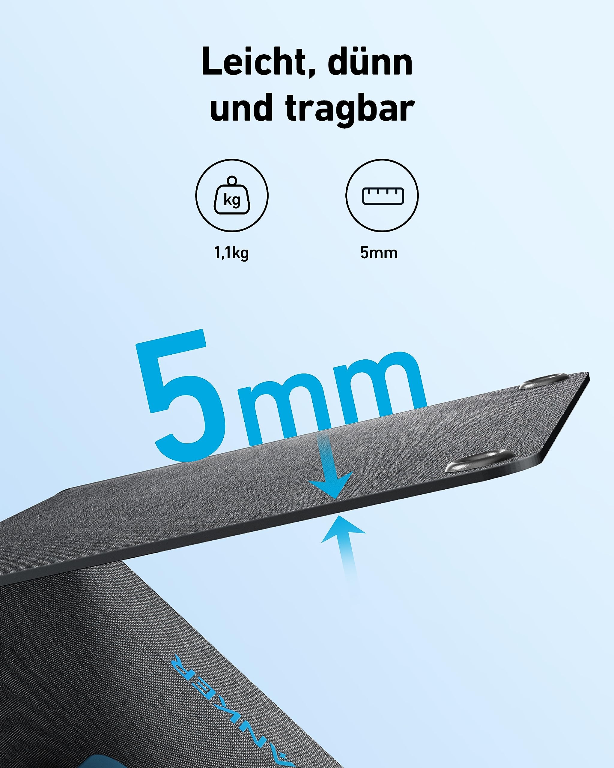 Anker SOLIX PS30 Faltbares Solarpanel 30W, tragbares Outdoor Solarladegerät, IP65 Wasserdicht, Schnellladen für 2 Geräte gleichzeitig, für Camping, Wandern, Outdoor.