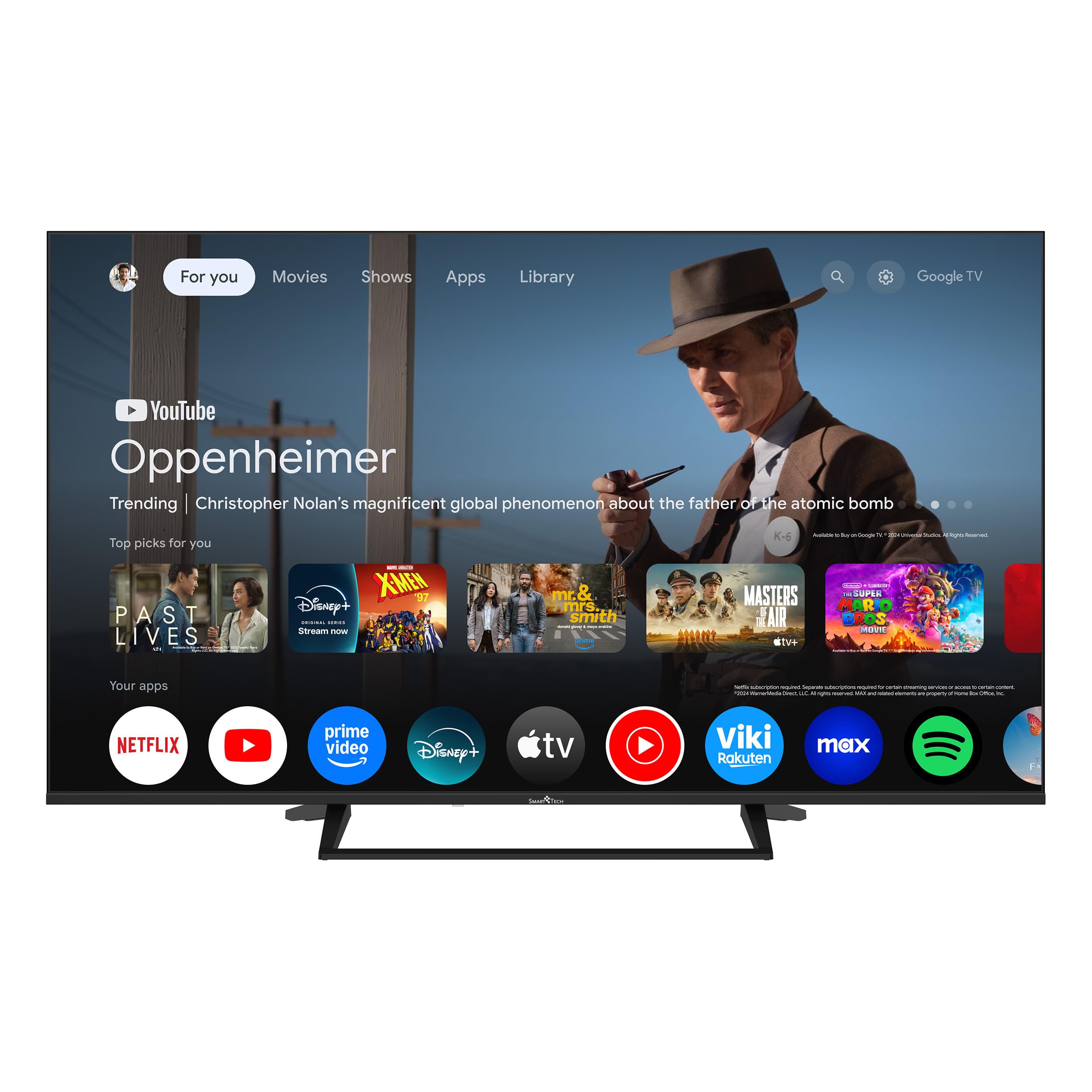 Smart Tech TV QLED 4K UHD 55" (139 cm) 55QG06K2 Smart TV- 4xHDMI - 2xUSB - HDR 10 - MEMC