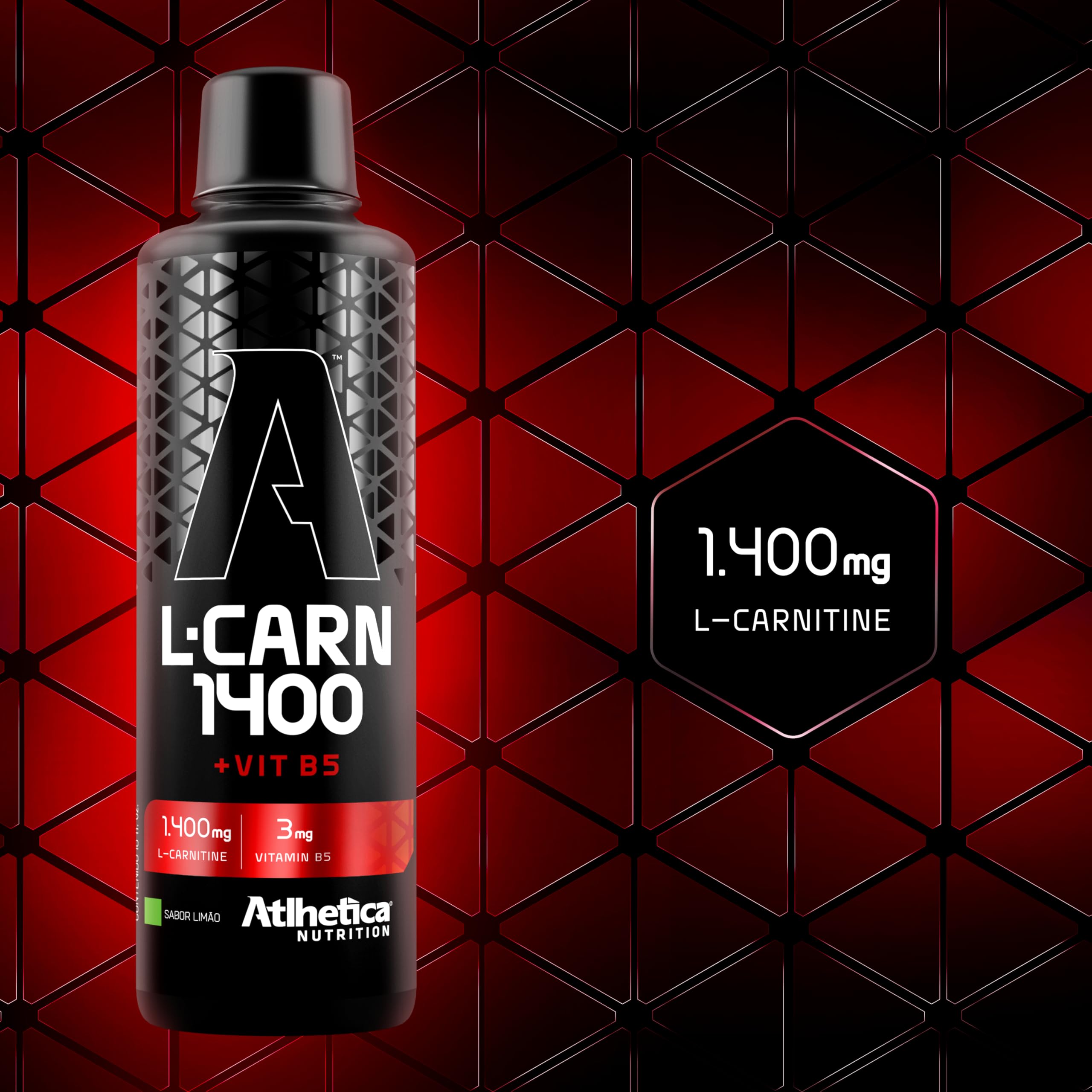 l carnitine atlhetica L-Carnitine 1400 Pro Séries (480 ml) - Sabor Limão, Atlhetica Nutrition