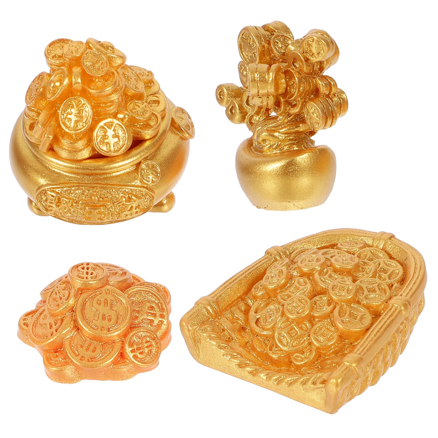 PRETYZOOM 5pcs Miniature Treasure Statue Ancient Chinese Cornucopia Tree Adornments for Spring Festival Party Decorations for Projects Candy Bag
