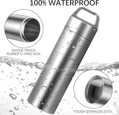 Miniatura 4 de Pastillero pequeño, portátil de metal para pastilleros, llavero, impermeable, contenedor de pastilleros, mini organizador de pastillas de acero