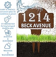 Vista 4 de Letrero personalizado para dirección de casa, placa personalizada de aluminio para dirección del hogar, placas de números de casa para jardín