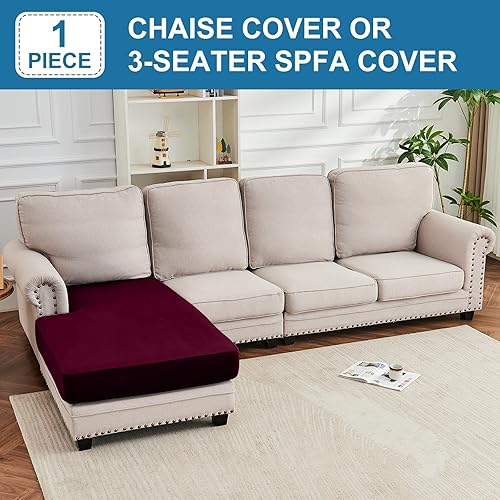 Miniatura 126 de Funda para sofá, funda de cojín de terciopelo elástico de 2 piezas, funda elástica lavable para asiento o respaldo, fundas de asiento de sofá para