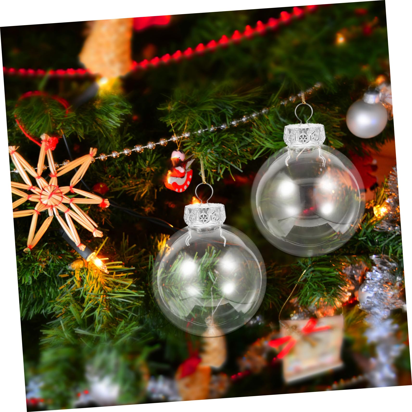 20pezzi Palline di Natale Trasparenti Decorative Palla per Albero Accessorio per Festa di Compleanno Palla per Albero di Natale