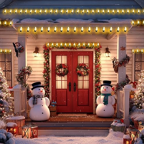 Miniatura 8 de TW SHINE Luces de Navidad C9, 100 luces LED de 66 pies para exteriores, con 100 clips de resorte y temporizador, impermeables, conectables para