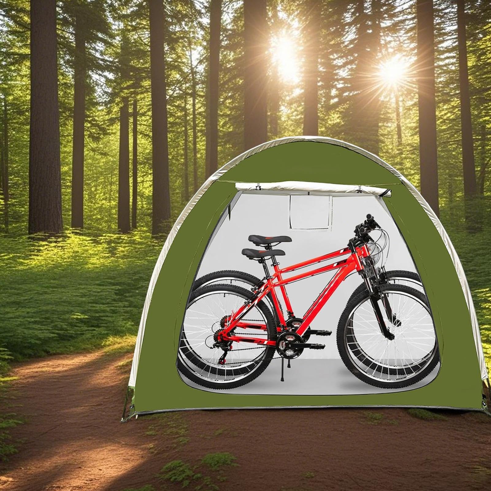 Ripostigli Portabici Resistente Ai Raggi UV E Alle Intemperie, Pieghevole, | Box Moto Ripiegabile Copertura Bici E Moto Esterno Da Giardino Cortile Campeggio Terrazza Prato E