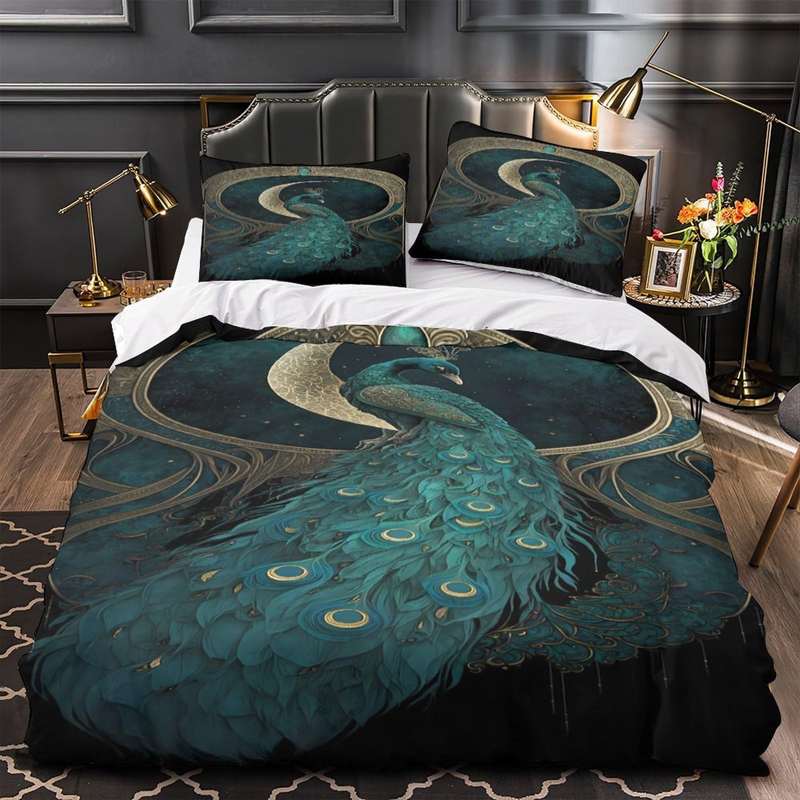 Housse de couette rayures pastel super king 260x220 cm en microfibre avec fermeture éclair