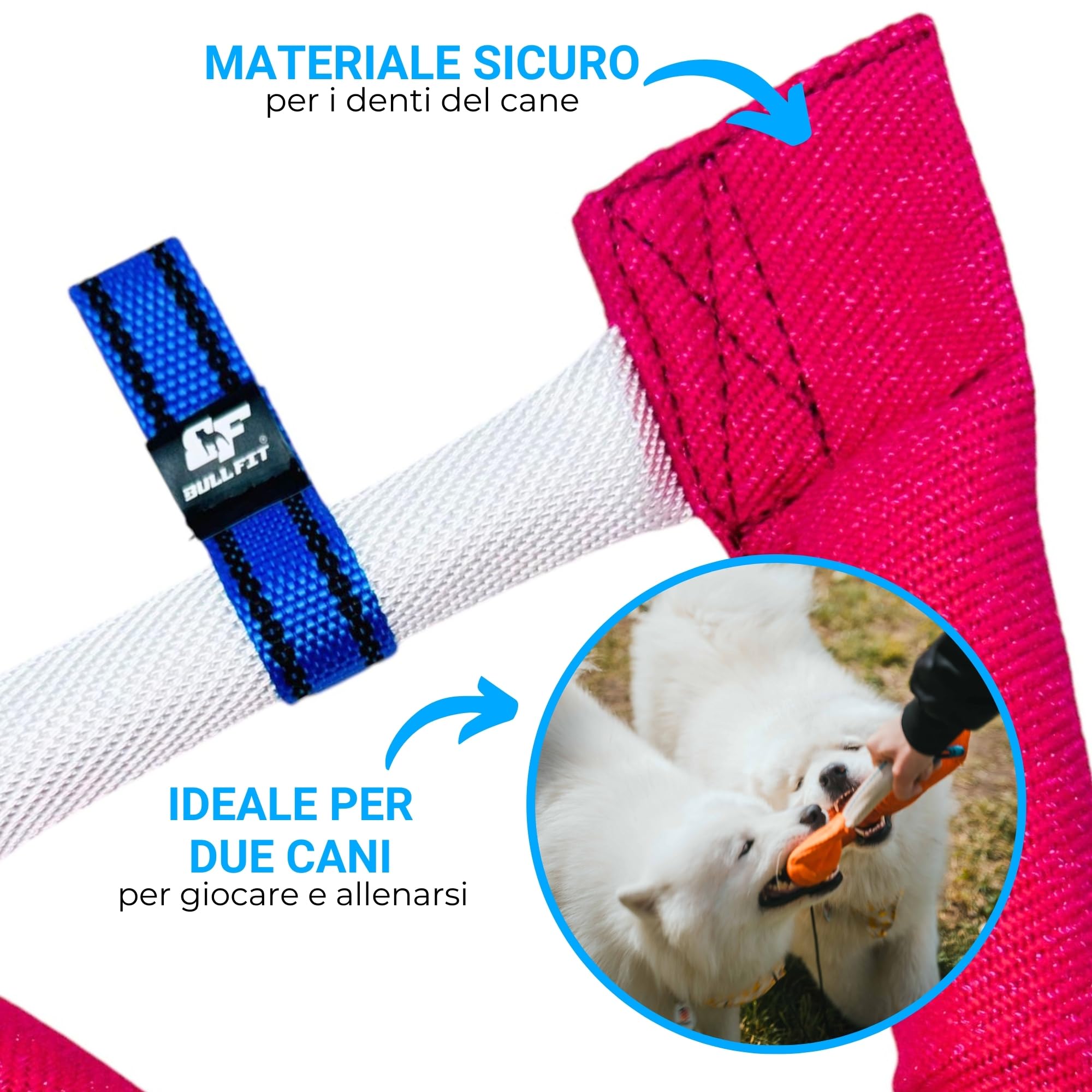Bull Fit Manicotto per Cani a Ferro di Cavallo 30 cm, Salsicciotto Molto Robusto per I'addestramento dei Cani, per il Tiro alla Fune e per i Giochi di Tiro alla Fune, Rosa