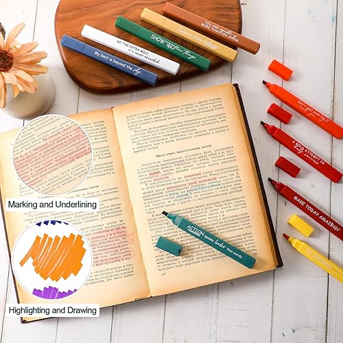 Miniatura 4 de Cholemy 50 bolígrafos inspiradores de Navidad sin sangrado, resaltadores motivacionales de secado rápido, rotuladores pastel a granel, bolígrafos de