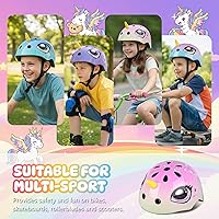 Vista 33 de Casco de bicicleta para niños pequeños, ajustable y multideportivo para niños y niñas, 2 tamaños