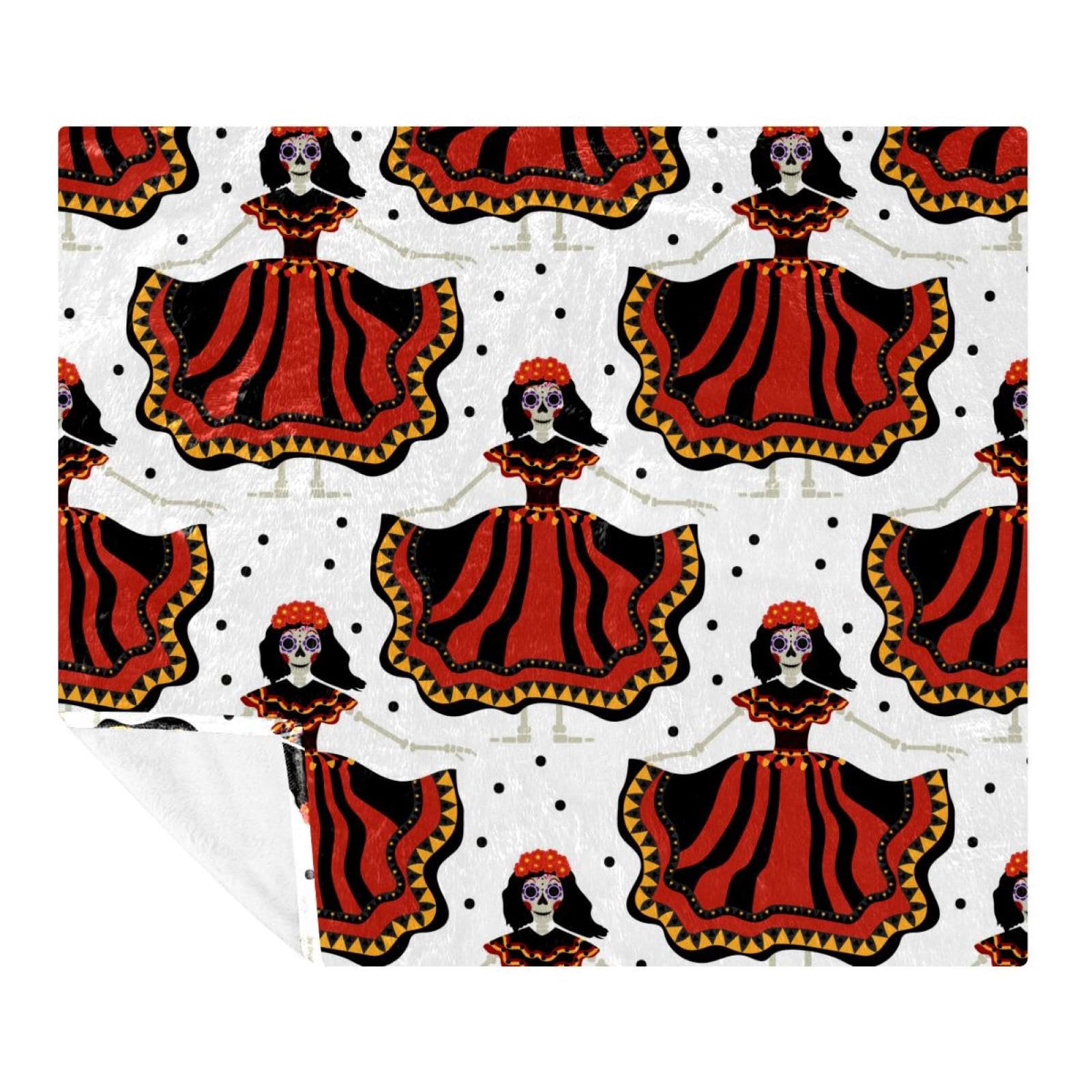 Couverture polaire microfibre Day of the Dead légère pour voyage et canapé 150x200cm