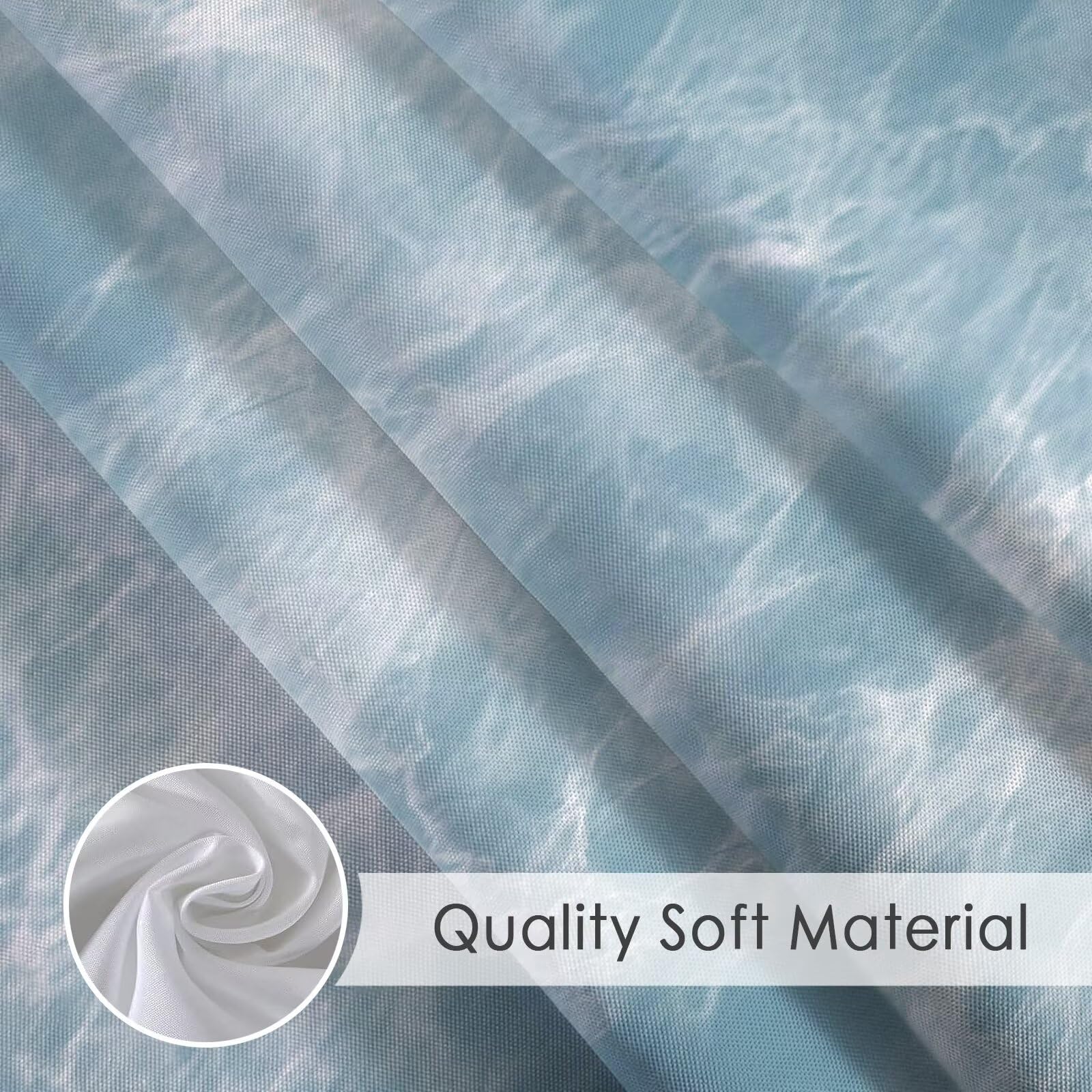 Bleu Rideau Douche 180x200cm Rideau de Douche Nuage Shower Curtain – Impression Polyester Tissu – avec 12 Crochets – Tissu Lavable en Machine – Imperméable – pour Salle de Bain – Hôtel D#380