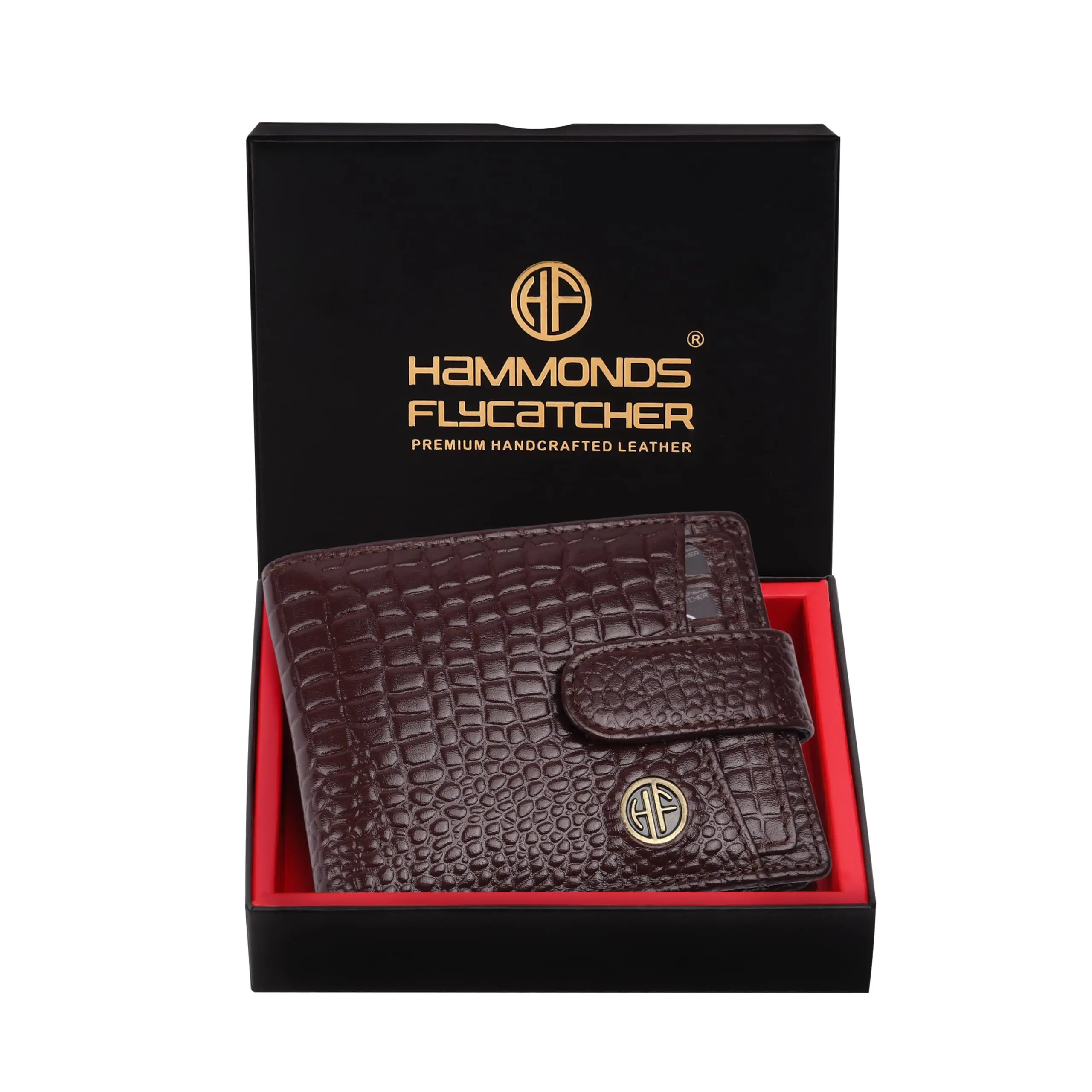 HAMMONDS FLYCATCHER Wallet for Men Leather Original, Mens Wallet, Leather Wallets for Men Stylish, Bi-Fold Wallets for Man, 5 Card Slots, Easy Access Card Slots, Coin Pocket, Mens Gift - Croc Redwood - 71% off at DetectaDeal