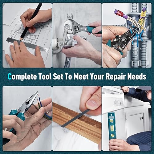 Miniatura 7 de Sundpey 379-PCs Home Tool Kit - Portable Complete Household and Auto Repair Tool Set - Hand General Basic Tool Box Storage Case with Drawer - Full