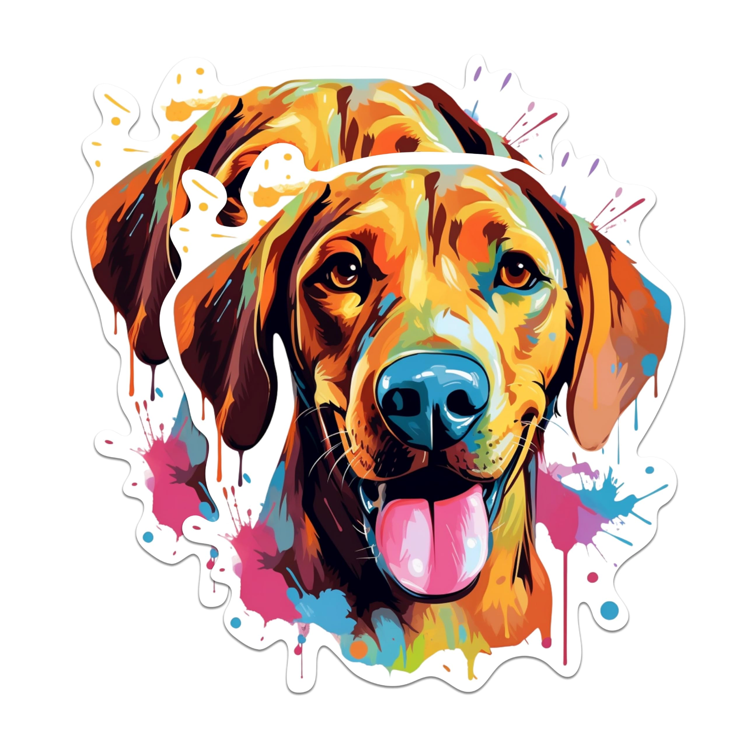 (2 Pack) Rhodesian Ridgeback Dog Breed Stickers - 5 Inches On Longest Side - Choose from Over 100 Dog Breeds - for Cars, Trucks, Skateboards, Laptops - Made in USA - BMCS1933