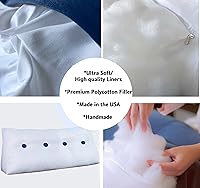 Vista 6 de Almohada triangular de lectura para reposo en cama, cojín grande de refuerzo para respaldo de cabecero, almohada de cuña con funda extraíble y dos