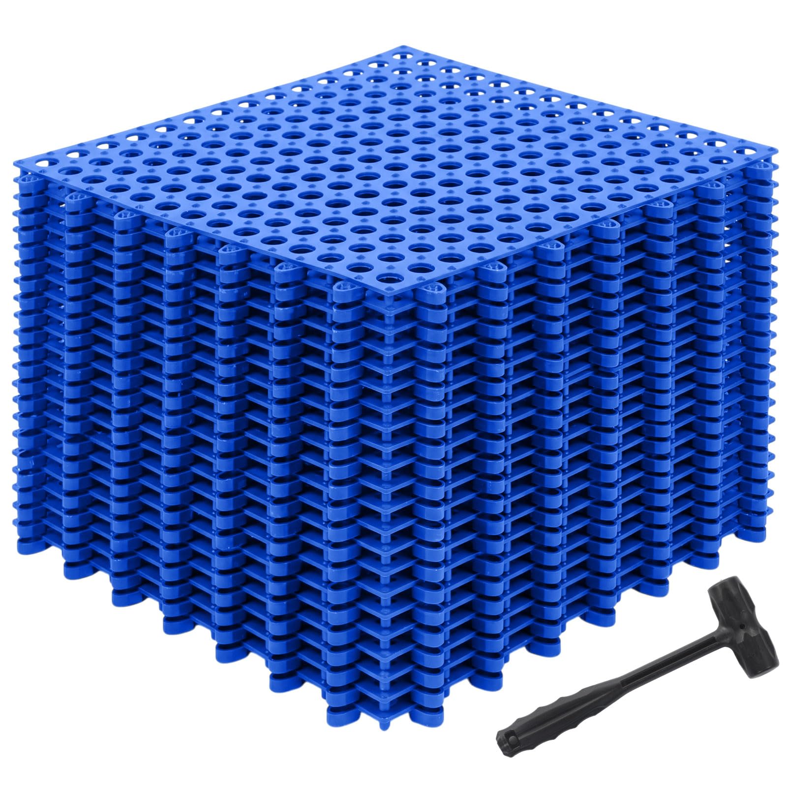 Drydiet 8 Pack Drainage Tiles Modular Interlocking Floor Tiles with 1 Pc Plastic Hammer 12" x 12" Cushion Mat Non Slip Rubber Floor mat with Holes for Pool Bathroom Deck Kitchen Patio (Beige) — Amazon image 13