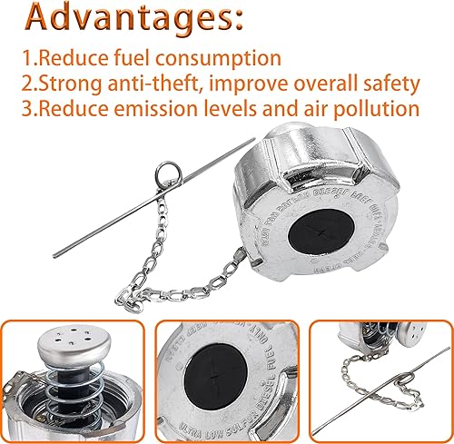 Miniatura 3 de FOKES 20828883 16MF325 Tapa del depósito de combustible apta para camiones Mack Heavy Duty  Sin bloqueo, hembra, OEM 16MF325 20828883 MAK16MF325