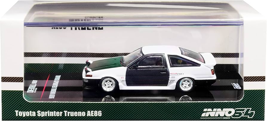 Sprinter Trueno AE86 RHD (Right Hand Drive) White with Green