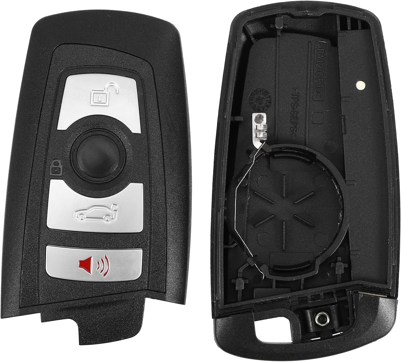 X AUTOHAUX 4 Button Replacement Key Fob Case Keyless Entry Remote Key Shell for BMW 328i 2013-2016 for BMW 435i 2014-2016 with Blade No Chip Black