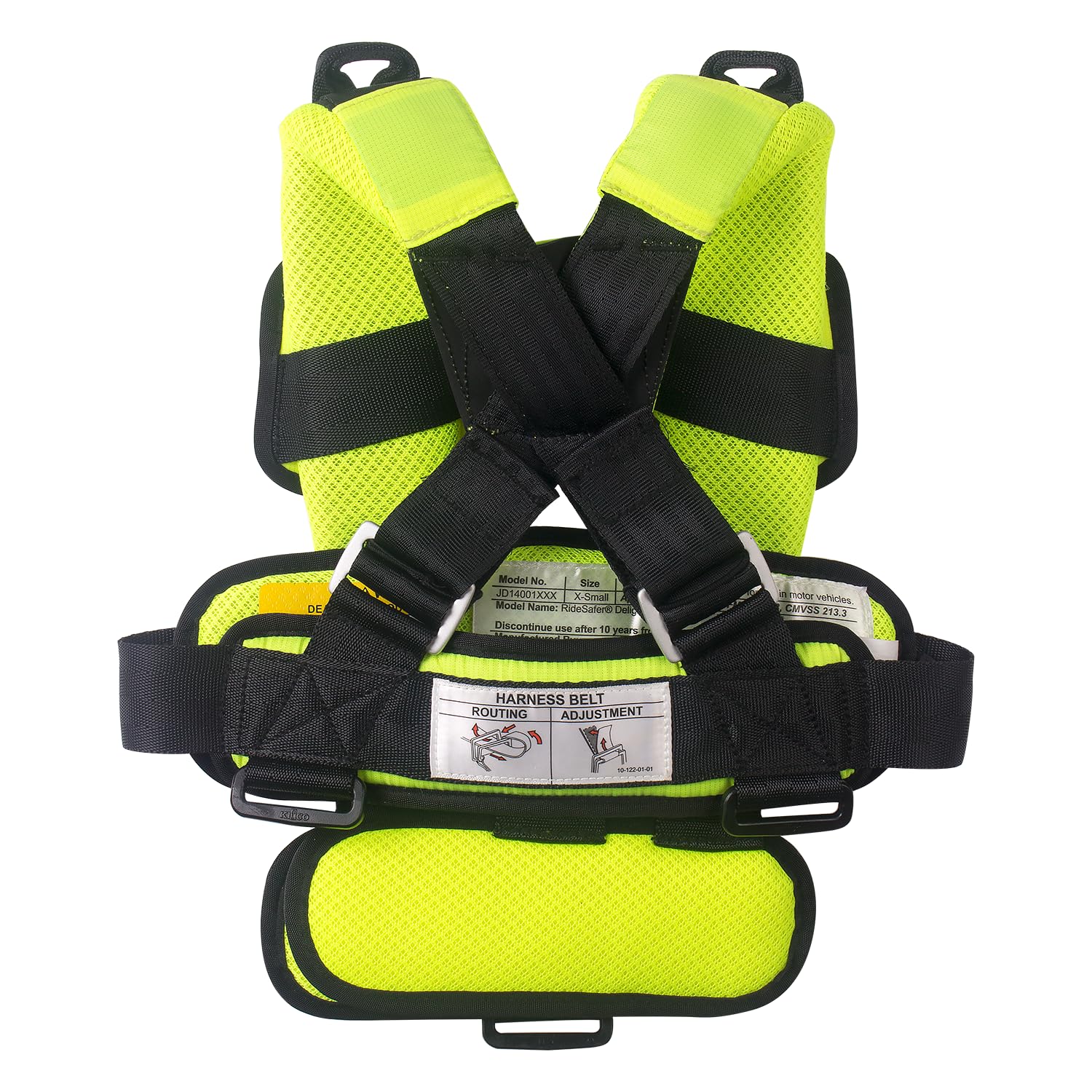  Ride Safer Travel Vest with Zipped Backpack-Wearable,  Lightweight, Compact, and Portable Car Seat. Perfect for Everyday use or  Rideshare, Travel, and Taxi/Rental Car. (X-Small, Yellow) : Baby