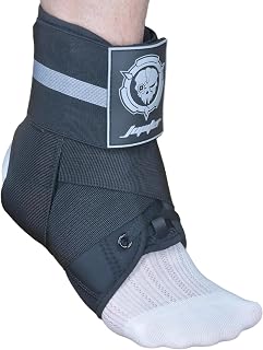 Jupiter Ankle Brace for Sprained Ankles for Women & Men, Made of Neoprene with Dual Springs, for Injury Recover, Running, Basketball and Cycling.(Grey L 14"-16")