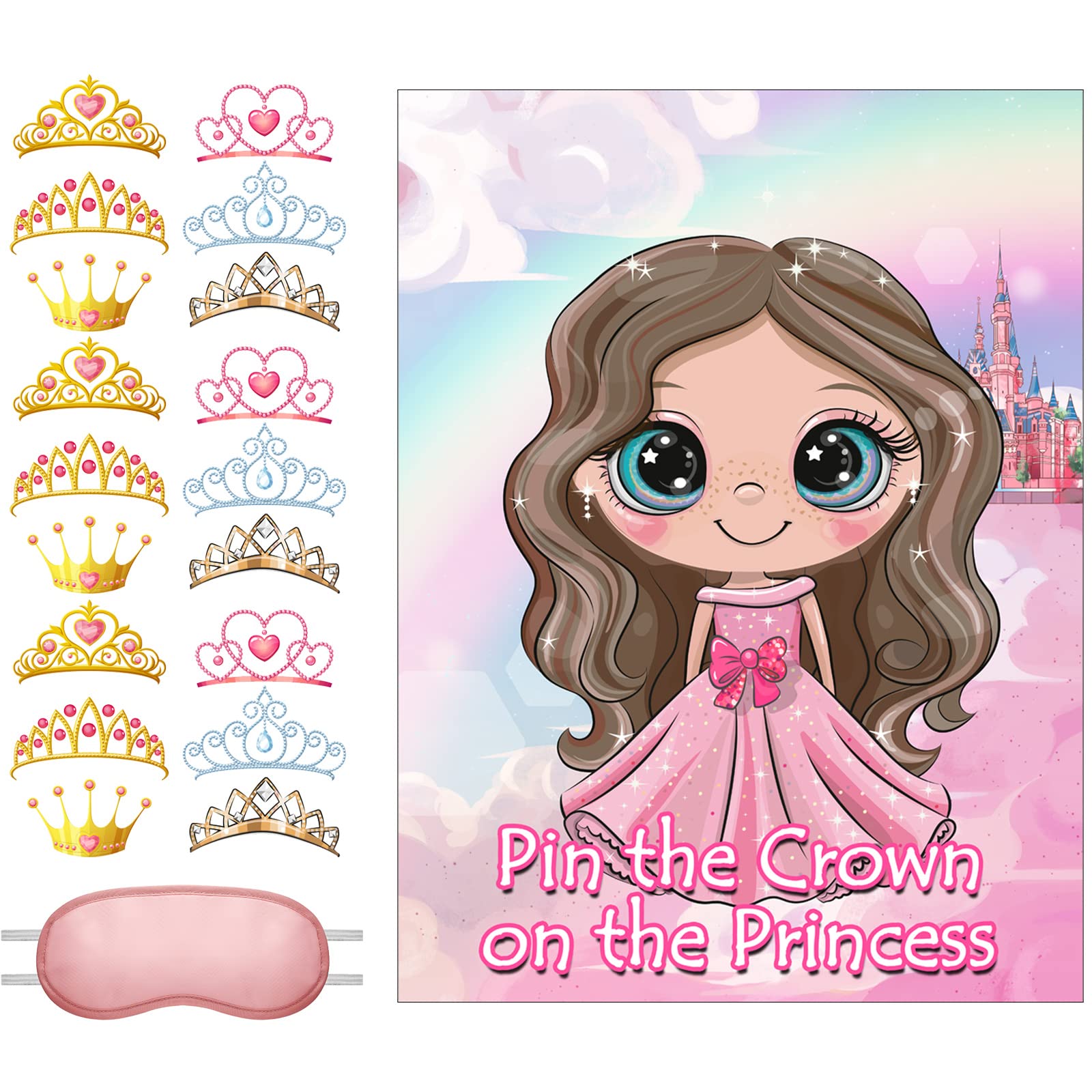 Buy 38 Pieces Princess Party Games Pin The Crown on The Princess ...