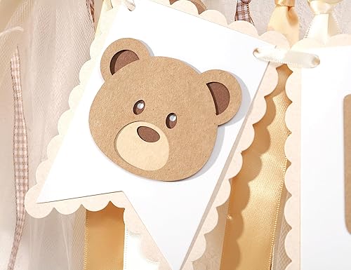 Miniatura 7 de Cartel de primer cumpleaños de Woodland, decoración para silla alta de oso y peluche, accesorios para tartas