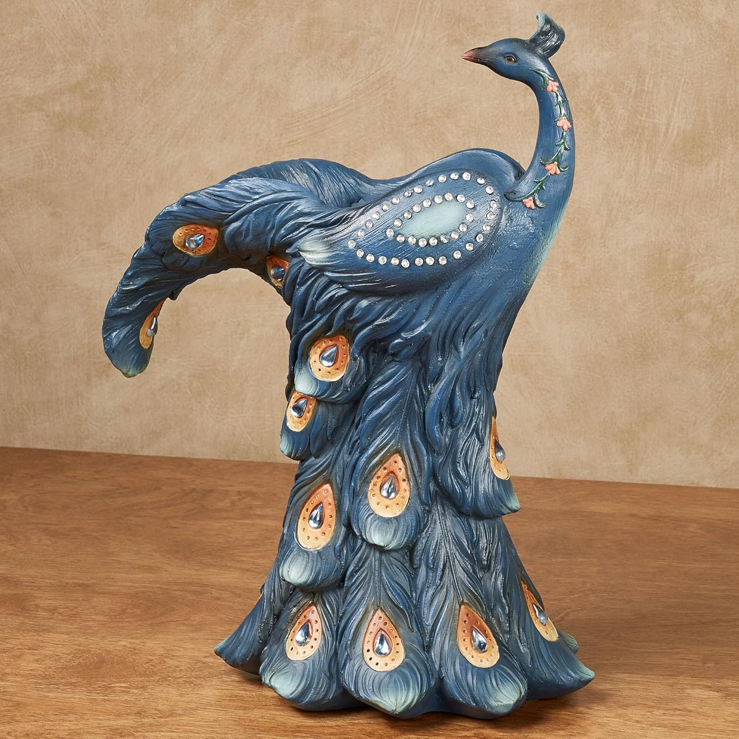 Elegant Peacock Decorative Vase Blue
