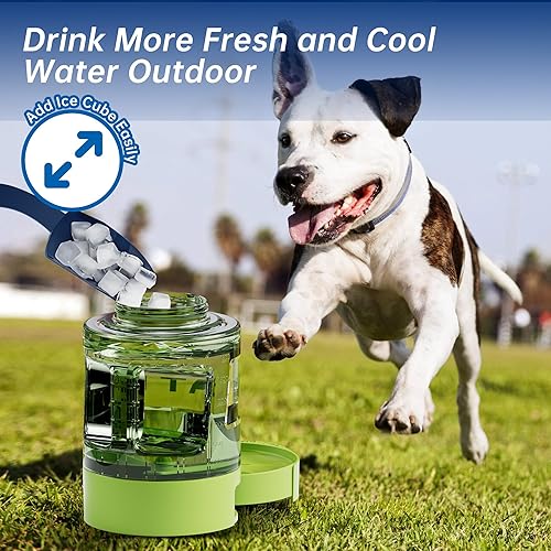 Miniatura 3 de Dispensador de agua para perros de 77 onzas, esenciales de campamento, botella de viaje grande con cuenco extraíble, accesorios de playa portátiles,