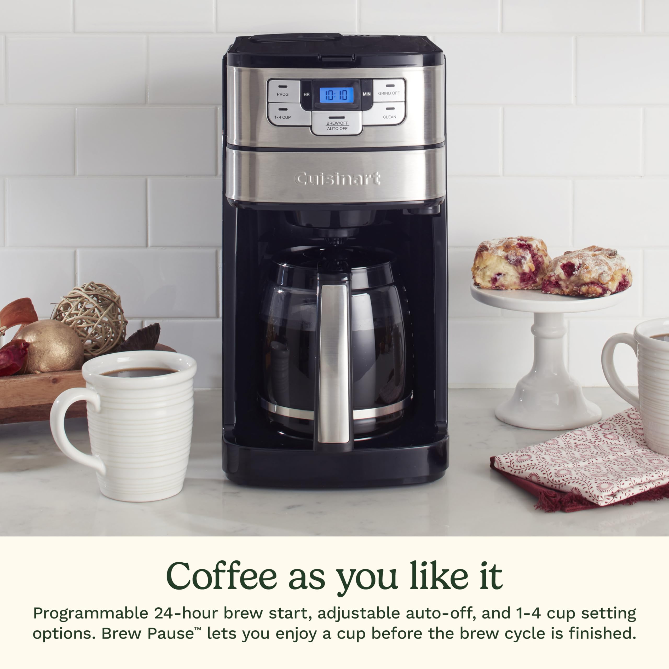 Cuisinart Automatic Grind and Brew 12-Cup Coffeemaker with 1-4 Cup