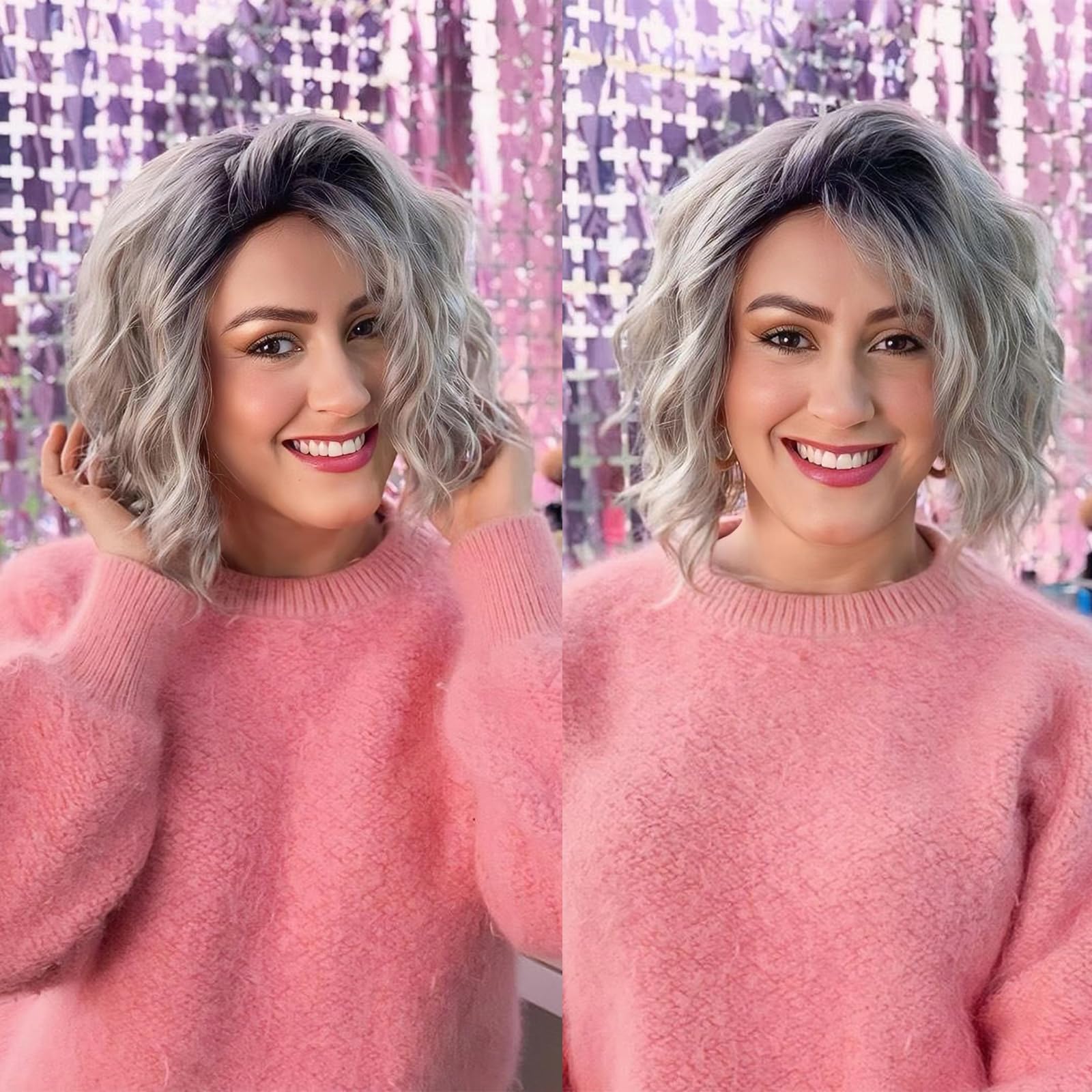 Stylish Light White Blonde Ombre Short Bob Wig for Women