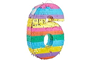 BLUE PANDA Rainbow Number 6 Pinata for 6th Birthday Party Supplies