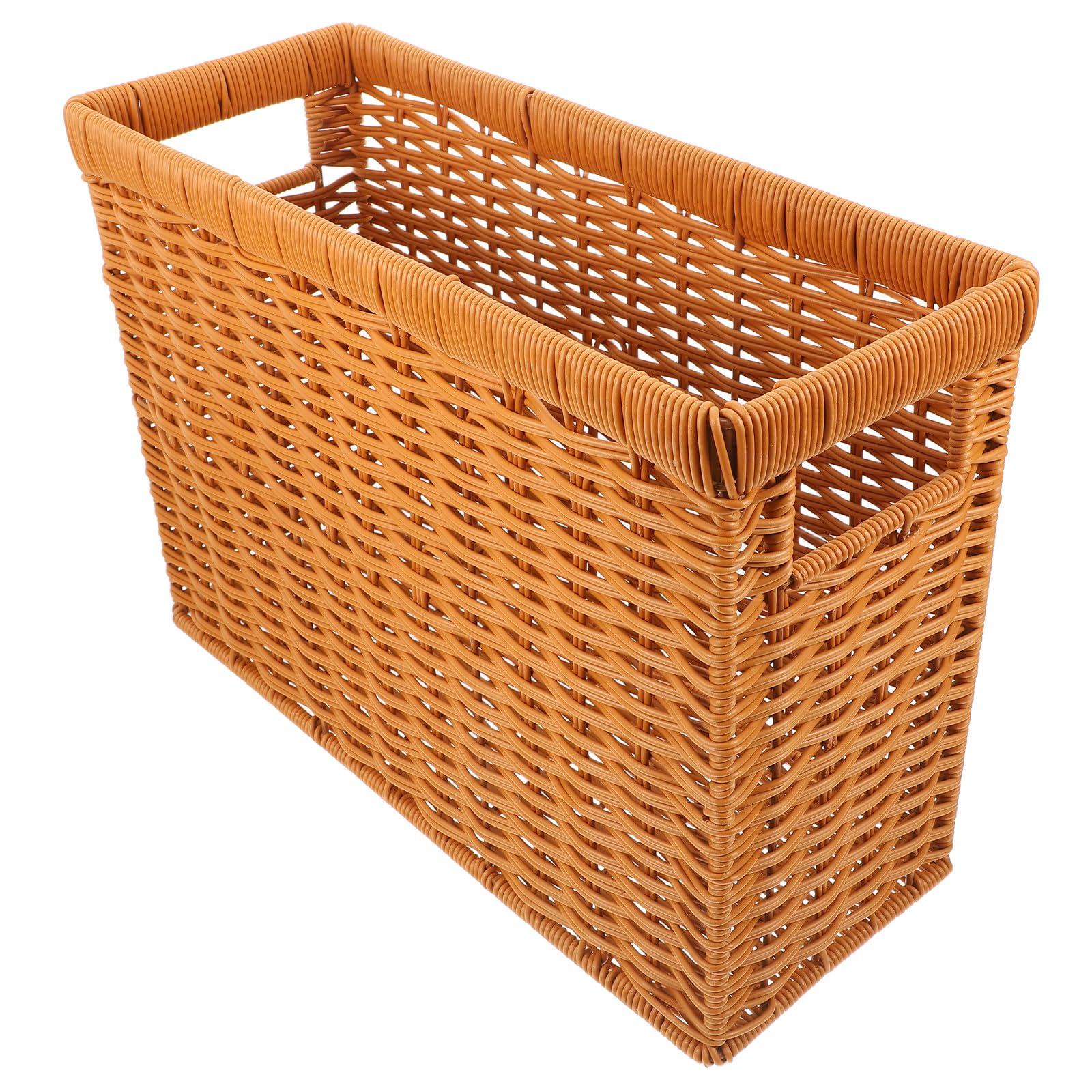 Panier rangement plastique marron style japonais pour un salon épuré et ordonné