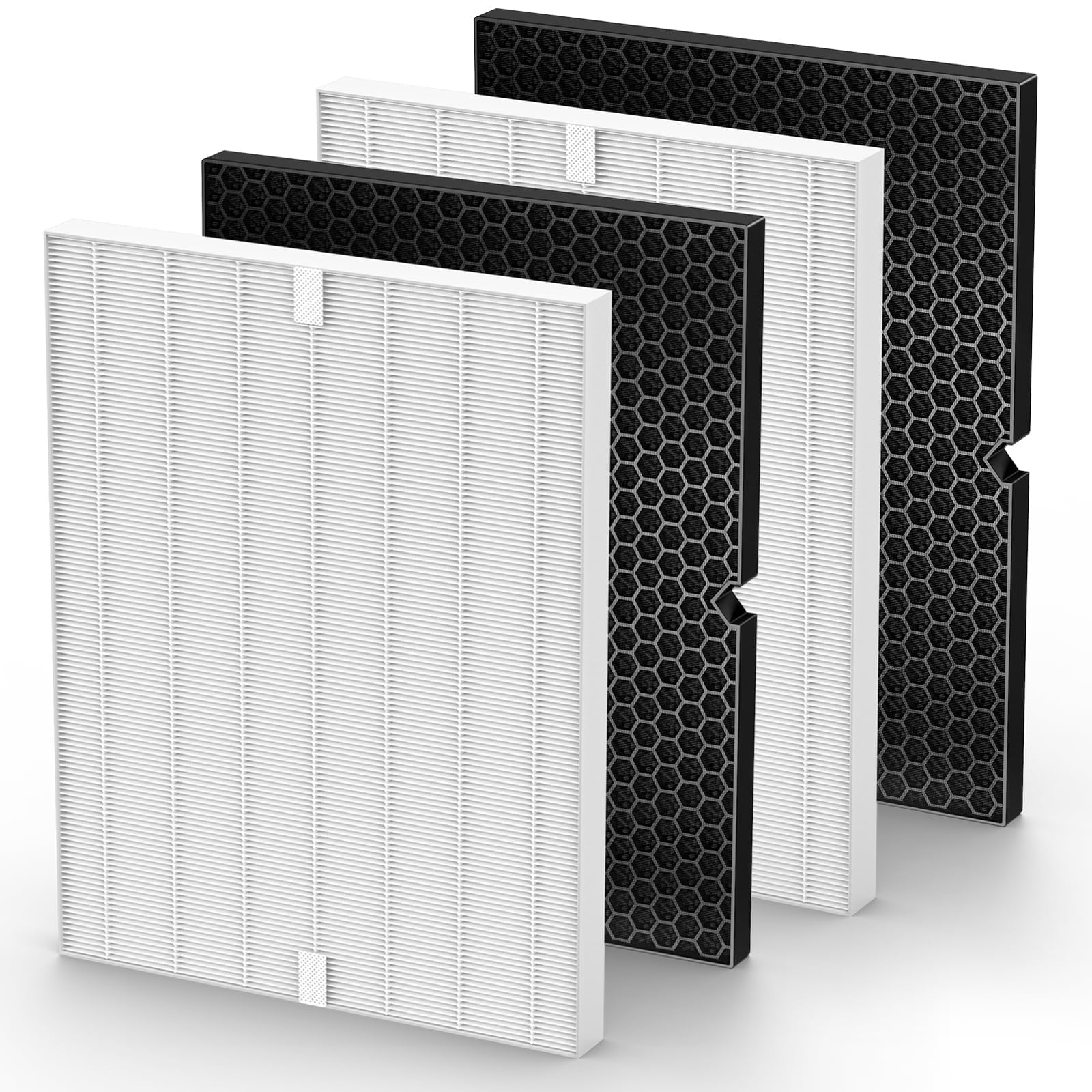 116130 Filter H Replacement Compatible with Winix 5500-2 5520 AM80 Plasmawave Air Purifier, 2 Pack H13 HEPA Filters & 2 Pack Activated Carbon Filters Combo Pack
