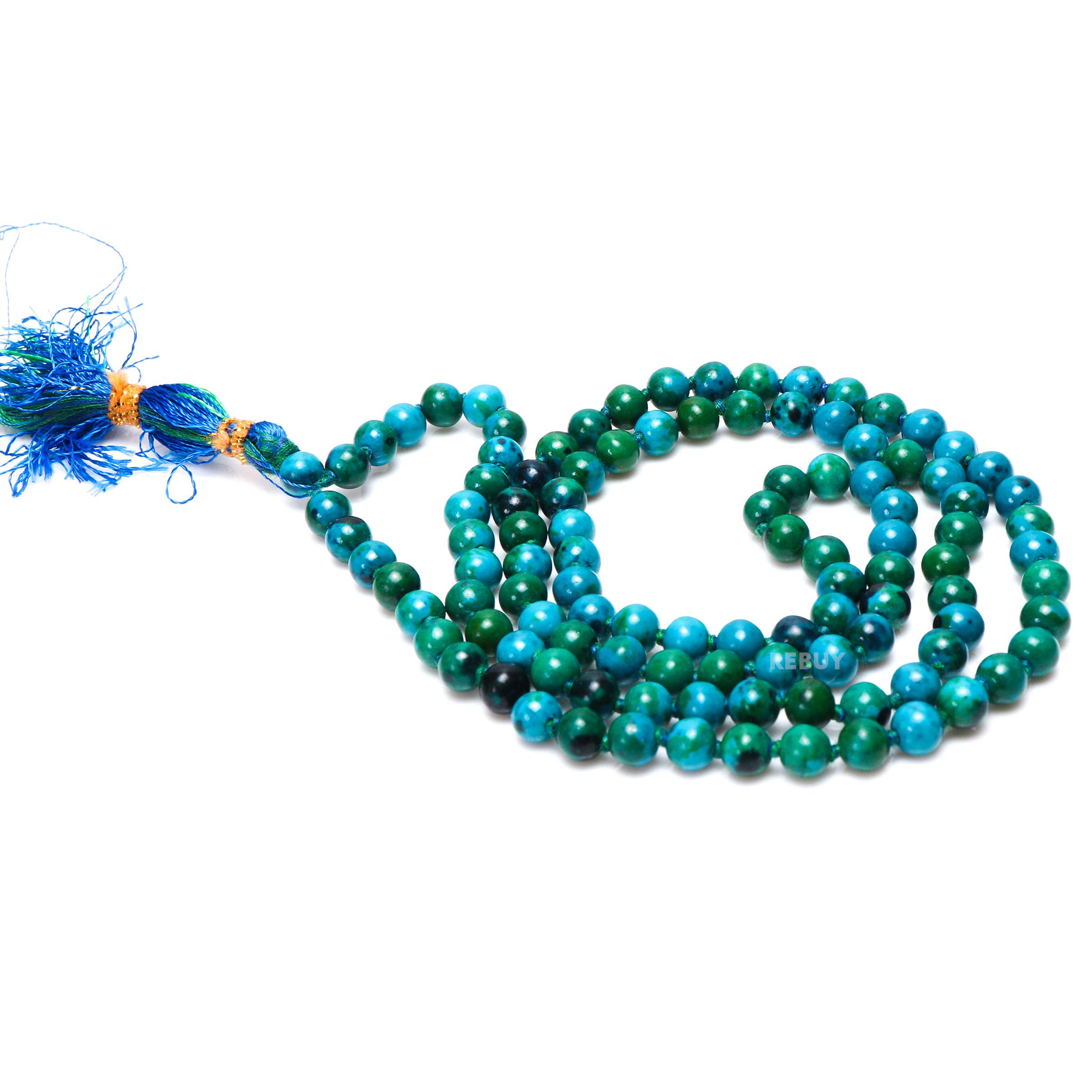 REBUY Chrysocolla 8 mm Stone Mala Necklace Crystal Mala 108 Beads Jaap Mala Crystal Healing Stone for Unisex (B08RB66G21) Amazon Price History, Amazon Price Tracker