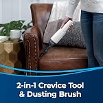 BISSELL Aspirateur à main - TurboSlim Aspirateur à main sans fil - USB Chargeable avec 2-in-1 Outil à crémaillère et à poussière - Filtre lavable, Blanc translucide, 2986C