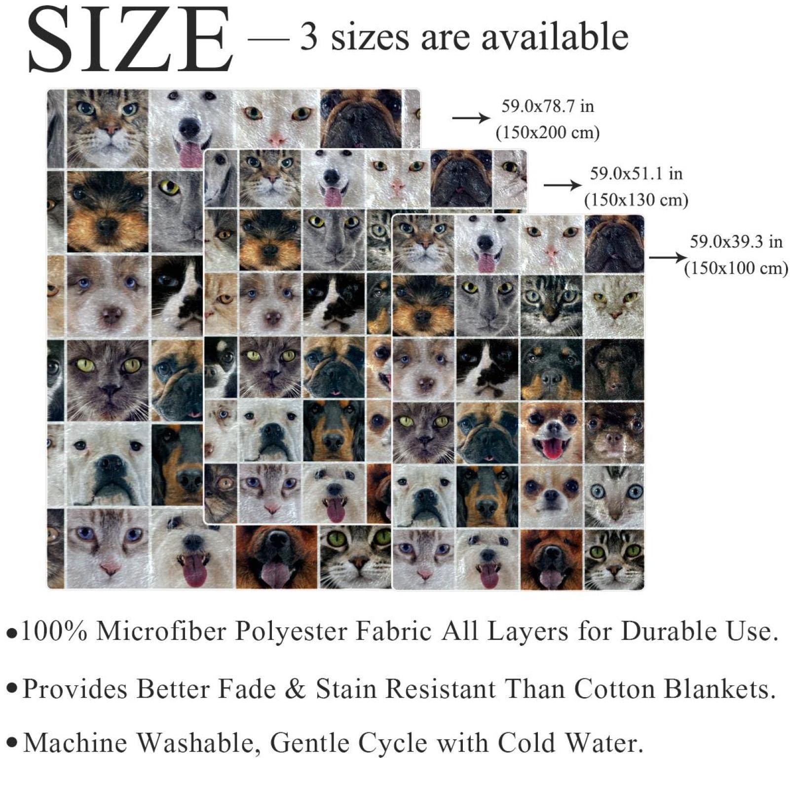 Group of Dogs and Cats Couverture polaire légère en peluche pour canapé